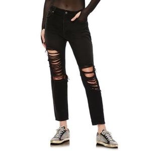 AFRM x Revolve Cyrus Super High Rise Cropped Distressed Jeans